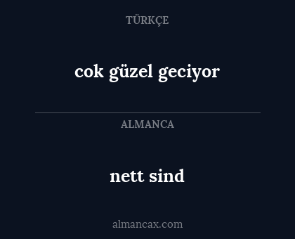 nett sind - cok güzel geciyor