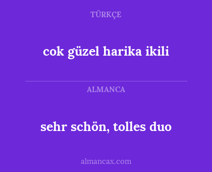 cok güzel harika ikili - sehr schön, tolles duo