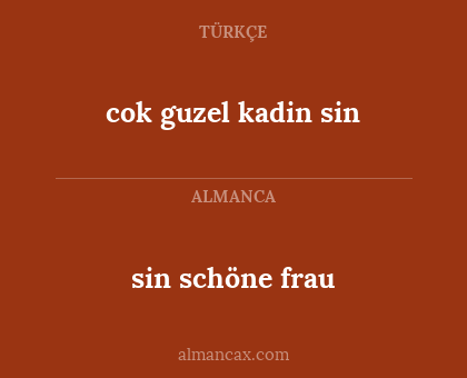 cok guzel kadin sin - sin schöne frau