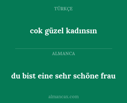 cok güzel kadınsın - du bist eine sehr schöne frau