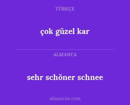 çok güzel kar - sehr schöner schnee