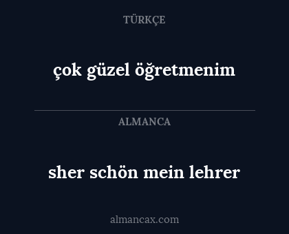 çok güzel öğretmenim - sher schön mein lehrer