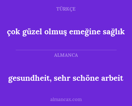çok güzel olmuş emeğine sağlık - gesundheit, sehr schöne arbeit