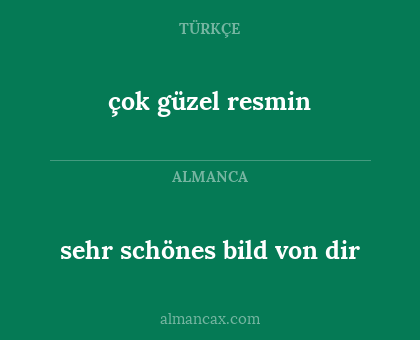 çok güzel resmin - sehr schönes bild von dir