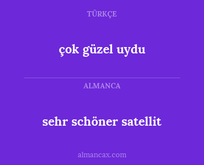 sehr schöner satellit - çok güzel uydu