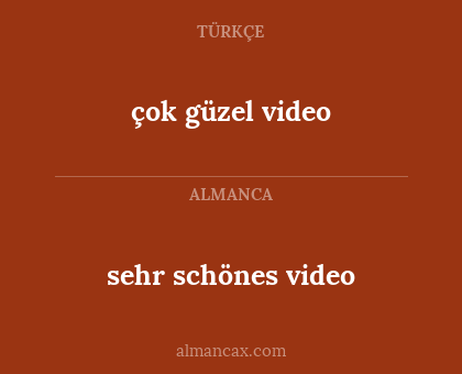 çok güzel video - sehr schönes video