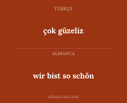 çok güzeliz - wir bist so schön