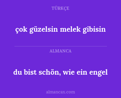 du bist schön, wie ein engel - çok güzelsin melek gibisin