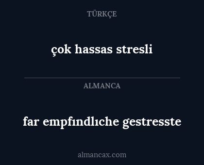 far empfındlıche gestresste - çok hassas stresli