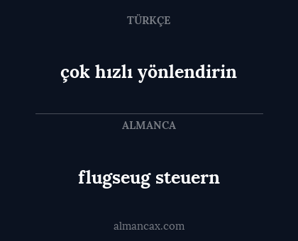 flugseug steuern - çok hızlı yönlendirin