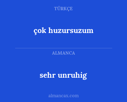 sehr unruhig - çok huzursuzum