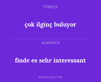 çok ilginç buluyor - finde es sehr interessant