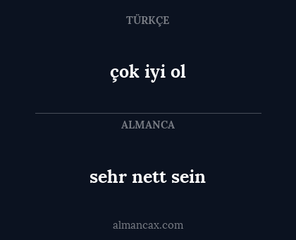 sehr nett sein - çok iyi ol