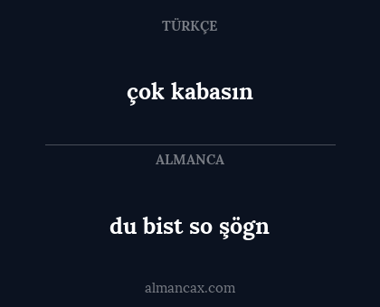 çok kabasın - du bist so şögn