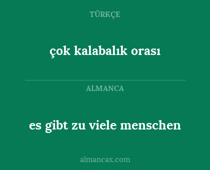 es gibt zu viele menschen - çok kalabalık orası