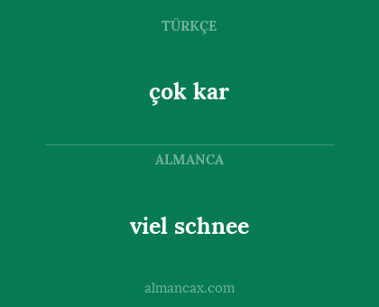viel schnee - çok kar