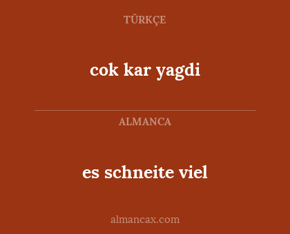 cok kar yagdi - es schneite viel