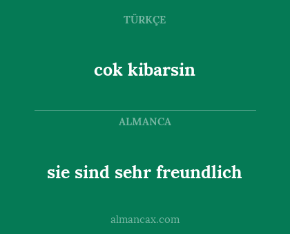 cok kibarsin - sie sind sehr freundlich