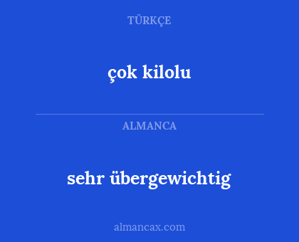 sehr übergewichtig - çok kilolu