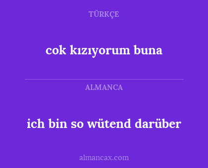 ich bin so wütend darüber - cok kızıyorum buna