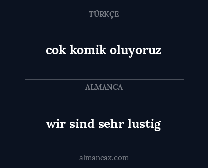 cok komik oluyoruz - wir sind sehr lustig