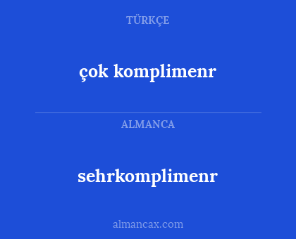 çok komplimenr - sehrkomplimenr