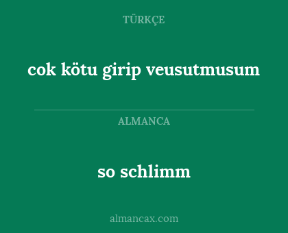cok kötu girip veusutmusum - so schlimm