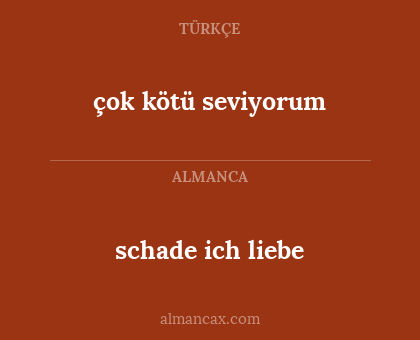 schade ich liebe - çok kötü seviyorum
