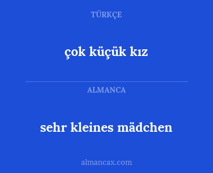 sehr kleines mädchen - çok küçük kız