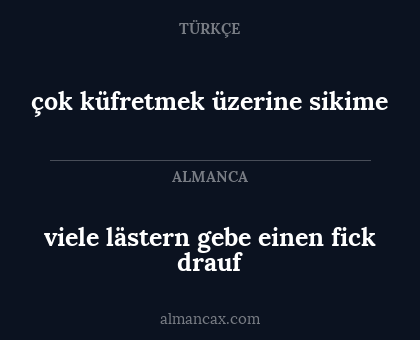 viele lästern gebe einen fick drauf - çok küfretmek üzerine sikime
