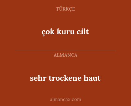 çok kuru cilt - sehr trockene haut