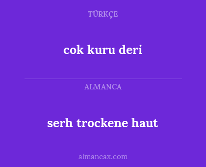 cok kuru deri - serh trockene haut
