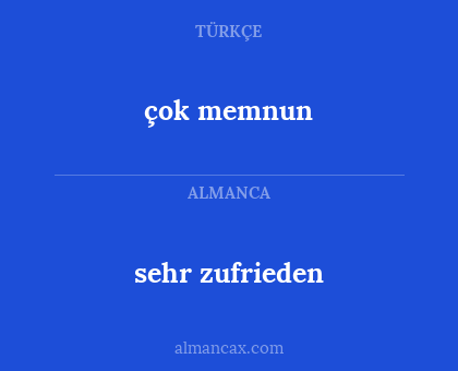 sehr zufrieden - çok memnun