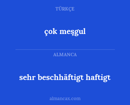 sehr beschhäftigt haftigt - çok meşgul