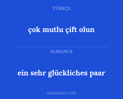 çok mutlu çift olun - ein sehr glückliches paar