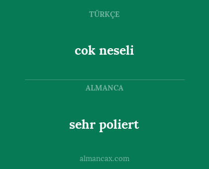 sehr poliert - cok neseli