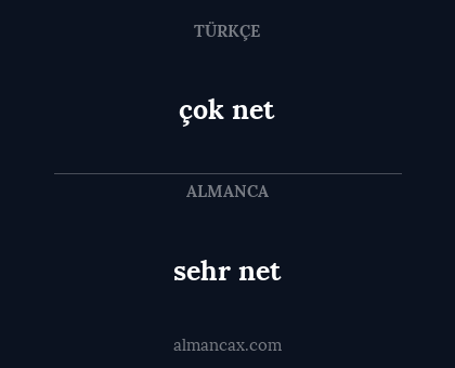 çok net - sehr net