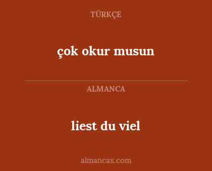 liest du viel - çok okur musun