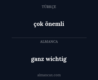 çok önemli - ganz wichtig