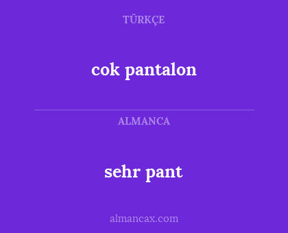cok pantalon - sehr pant
