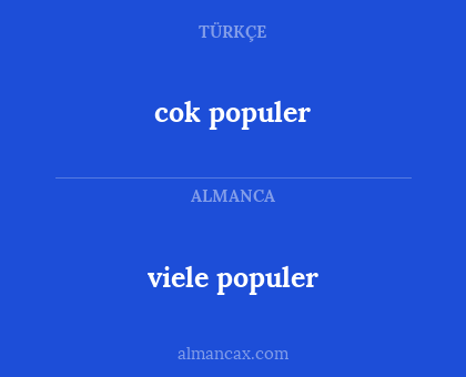 viele populer - cok populer