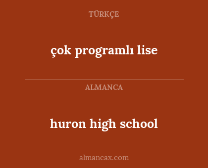 huron high school - çok programlı lise