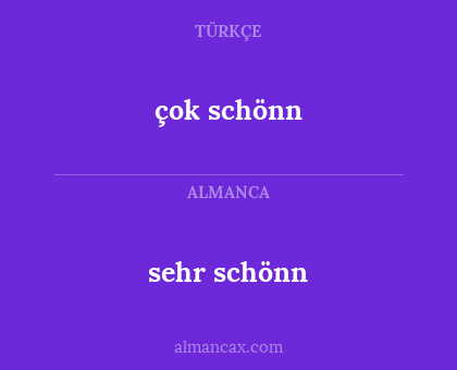 sehr schönn - çok schönn