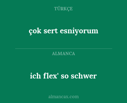 çok sert esniyorum - ich flex' so schwer