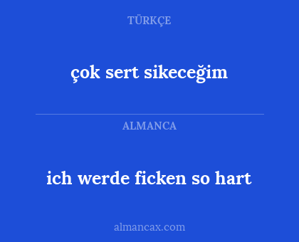 çok sert sikeceğim - ich werde ficken so hart