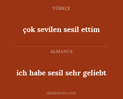 çok sevilen sesil ettim - ich habe sesil sehr geliebt
