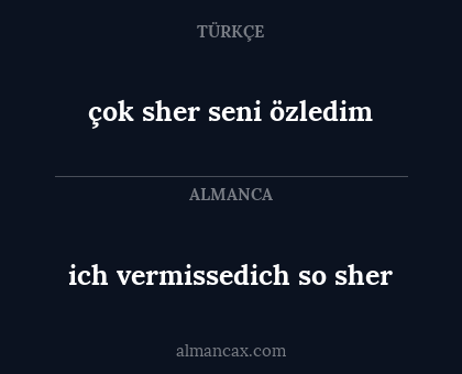 çok sher seni özledim - ich vermissedich so sher