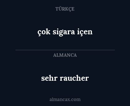 sehr raucher - çok sigara içen