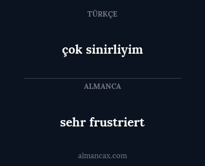 sehr frustriert - çok sinirliyim