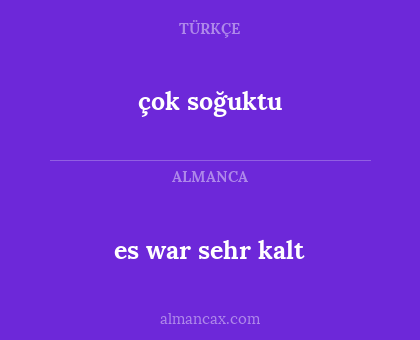 es war sehr kalt - çok soğuktu